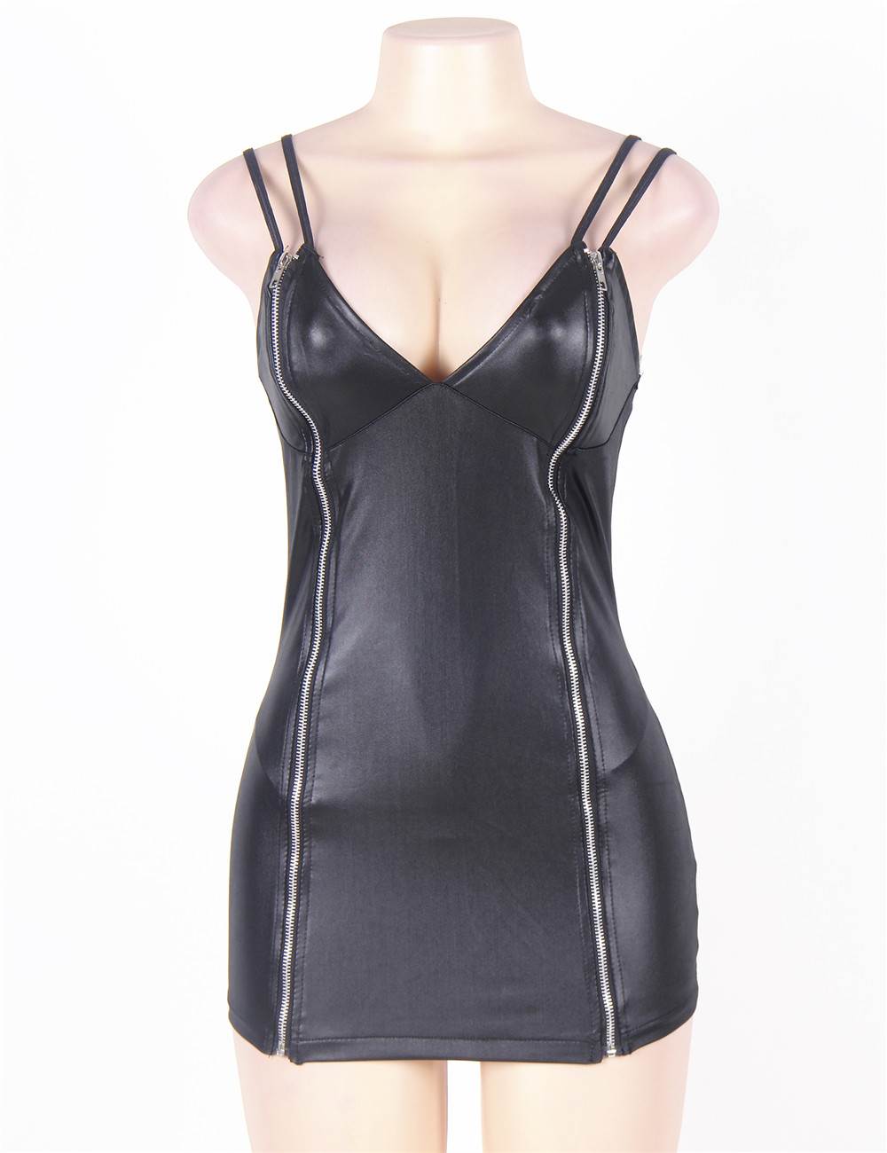 Plus Size Black Sexy Leather Dress Ohyeah