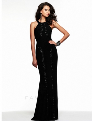 Sequined Long Cutout Prom Dresses