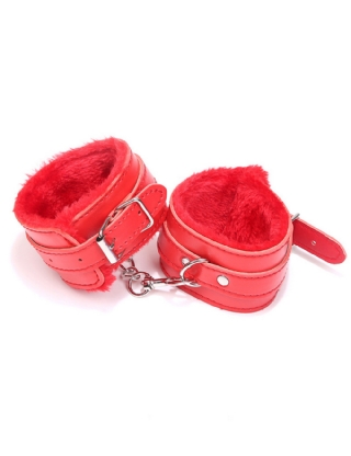 Red SM Bondage Sex Leather Handcuffs