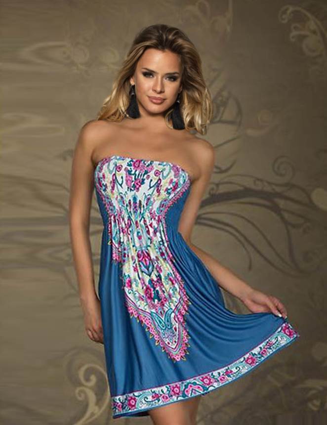 On Sale Sleeveless Blue Beach Dress | Ohyeah