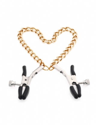 Gold Chain Nipple Clips Erotic Toy 