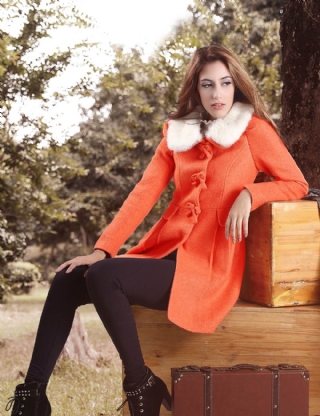 Fashion women woolen winter coat ladies long coat