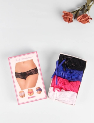 Open Crotch Strappy Lace Panty 4in1 Box