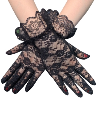 Enchanting Black Lace Gloves