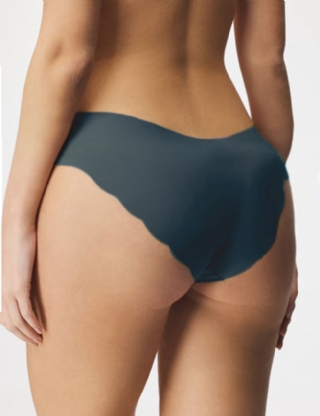 Blue Sexy Ice Silk Wavy Edge Seamless Panty