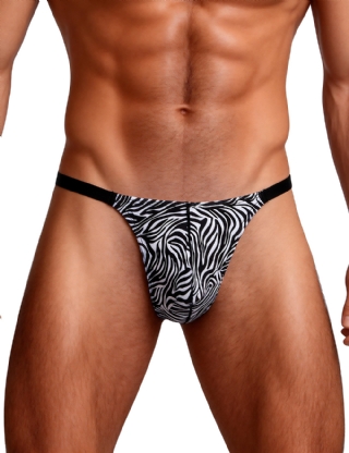 Classic Zebra Print Low Rise Men Thong