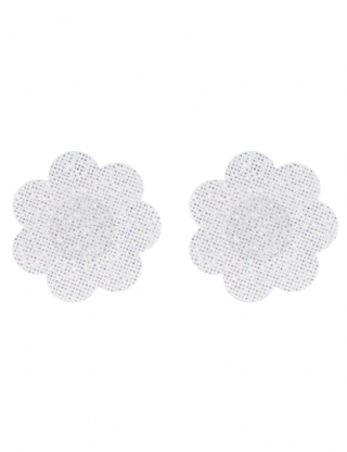 White Flower Shape Laser Look Nipple Covers