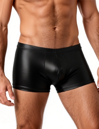 Black Leather Sexy Panty for Man