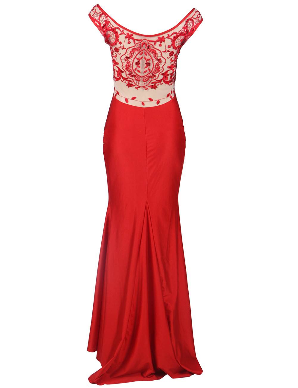 Hot Sexy Red Gorgeous Off Shoulder Embroidery Evening Dress