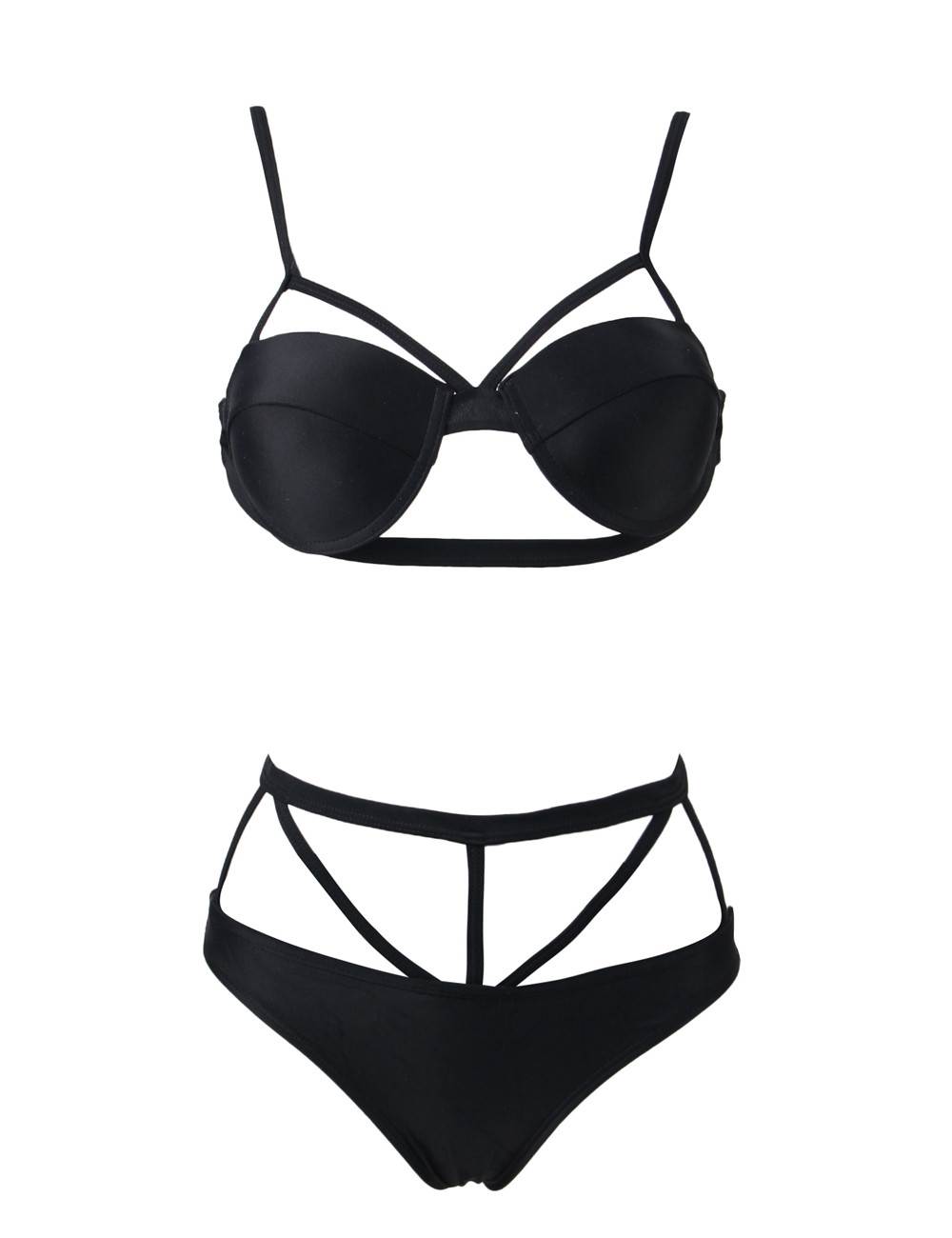 Black Elastic Harness Sexy Summer Women Bikini Set | Ohyeah