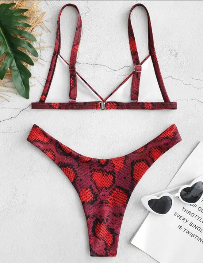 Red Snakeskin Print Bikini Set | Ohyeah